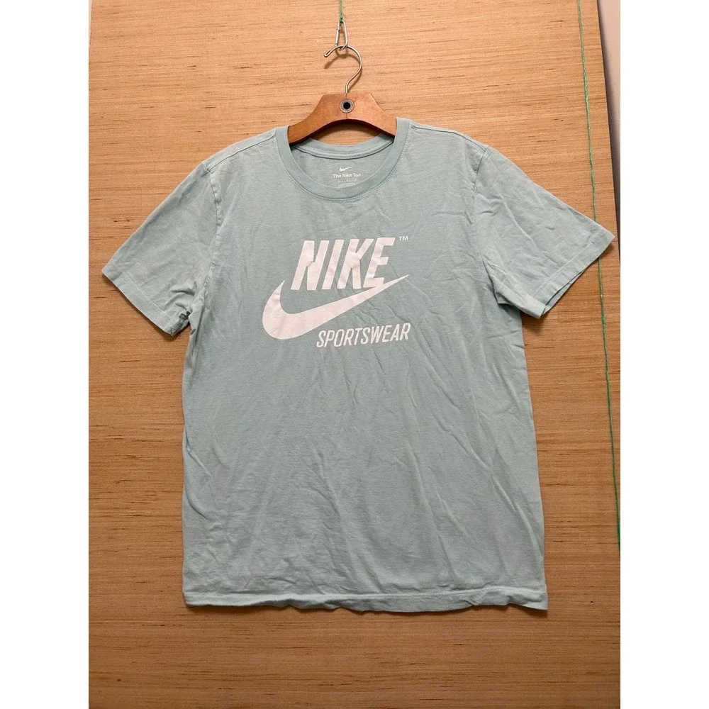 Nike Sportswear‎ Graphic Tee Mint Green Light Aqua Swoosh Logo T-Shirt Mens M